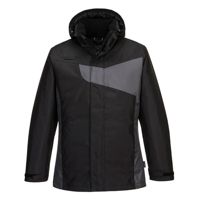 PW-PW260 Winterjacke mit Kontrastfarbe schwarz/grau