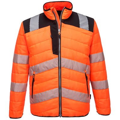 PW-371 Warnschutz-Steppjacke, orange/schwarz