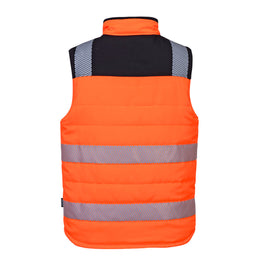 PW-374 Warnschutz-Wende-Steppweste, orange/schwarz