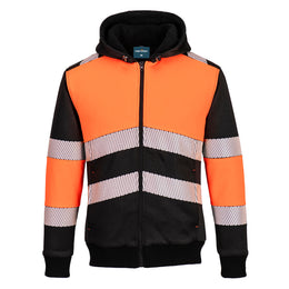 PW-P377 Winterjacke mit Kapuze, orange-schwarz