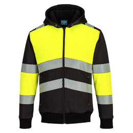 PW-P377 Winterjacke mit Kapuze, gelb-schwarz