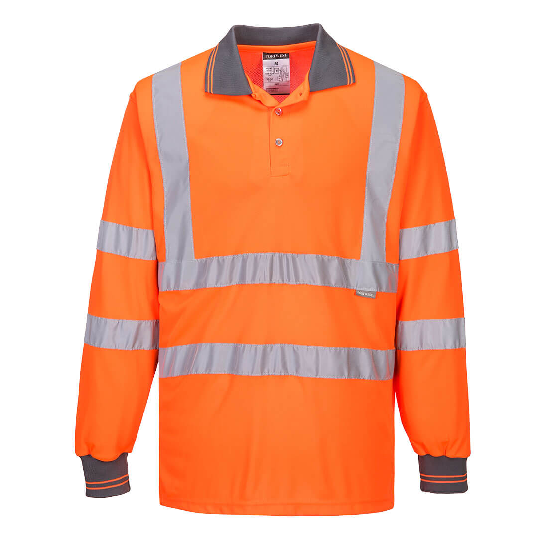 PW-S277 Warnschutz-Poloshirt langarm orange