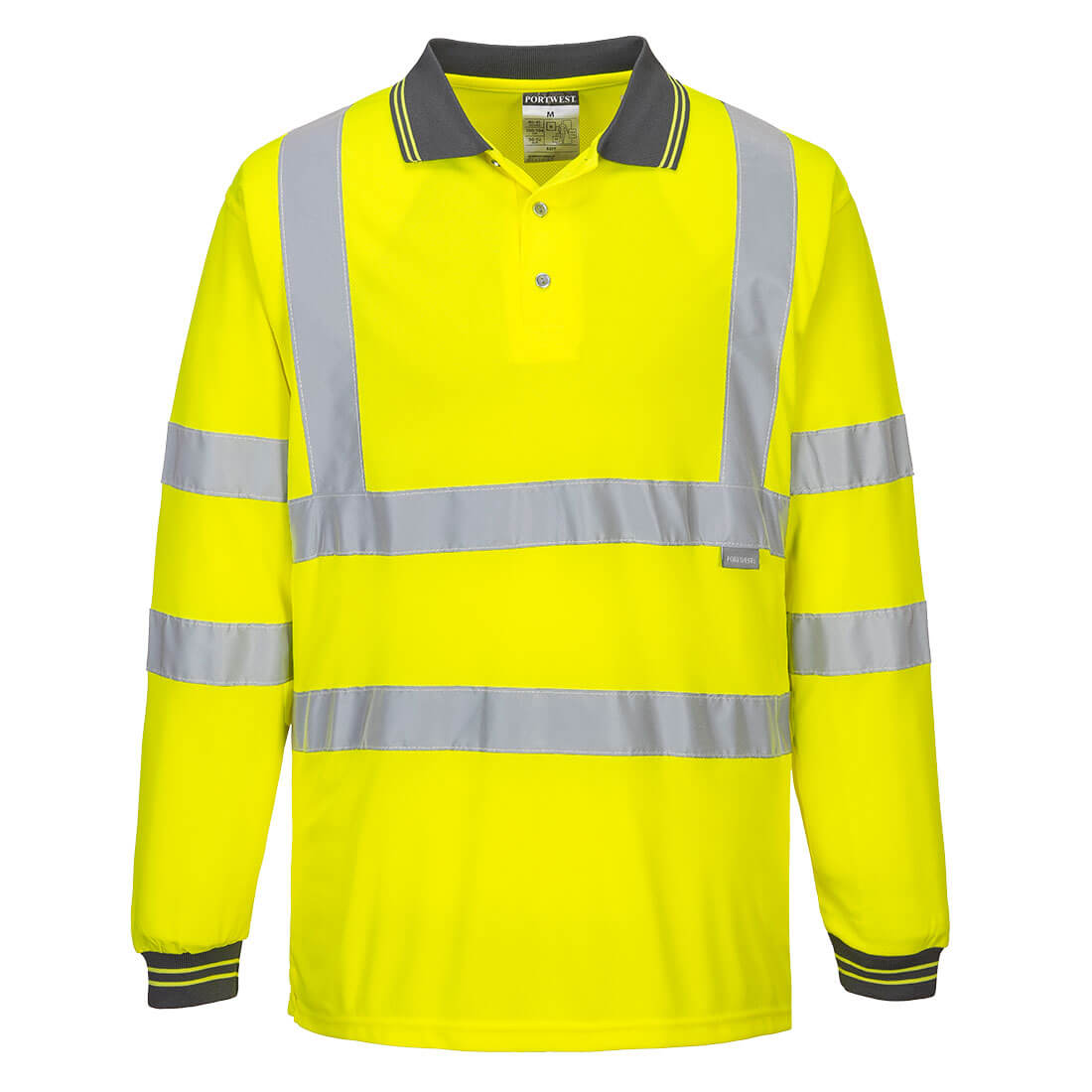 PW-S277 Warnschutz-Poloshirt langarm gelb