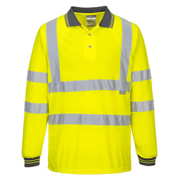 PW-S277 Warnschutz-Poloshirt langarm gelb