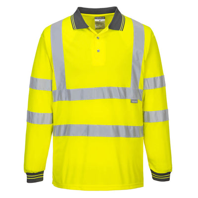 PW-S277 Warnschutz-Poloshirt langarm gelb