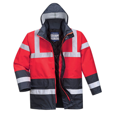 PW-S466 Warnschutz Kontrast Winterjacke rot/marine