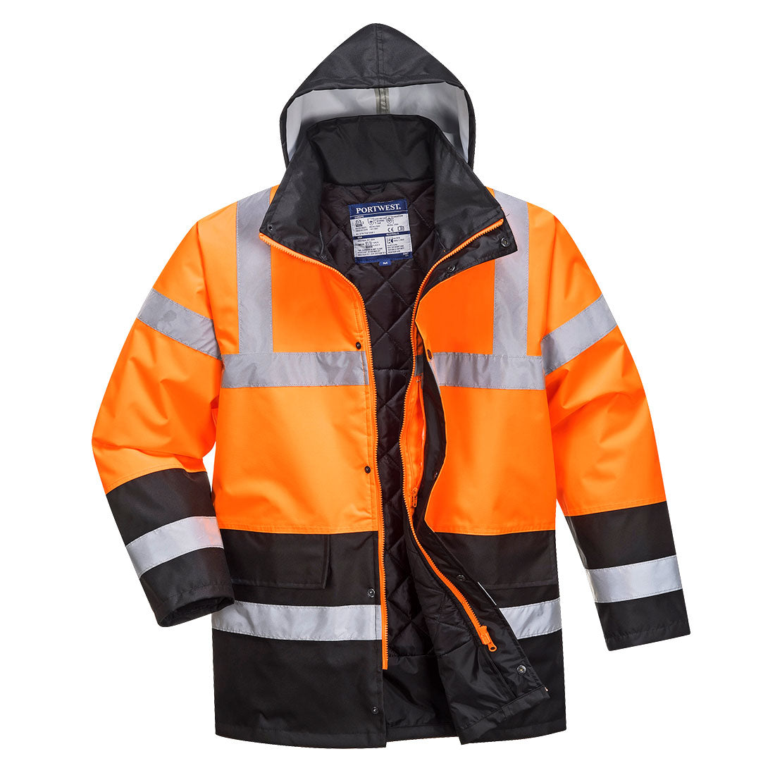 PW-S467 Warnschutz Kontrast Winter Verkehrsjacke orange/schwarz