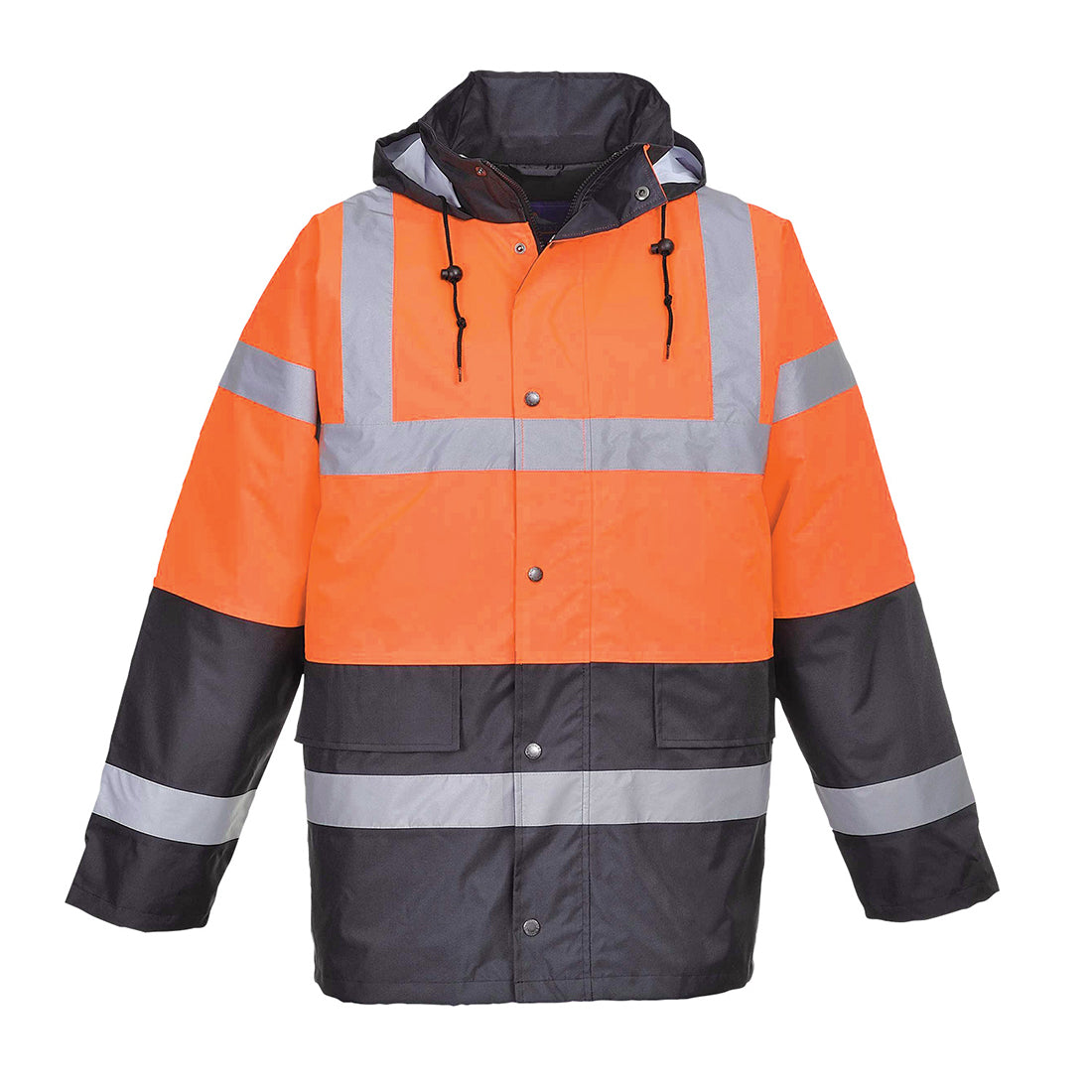 PW-S467 Warnschutz Kontrast Winter Verkehrsjacke orange/marine