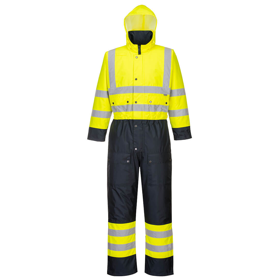 PW-S485 Warnschutz Kontrast Winteroverall gelb-marine