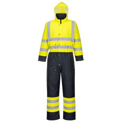 PW-S485 Warnschutz Kontrast Winteroverall gelb-marine
