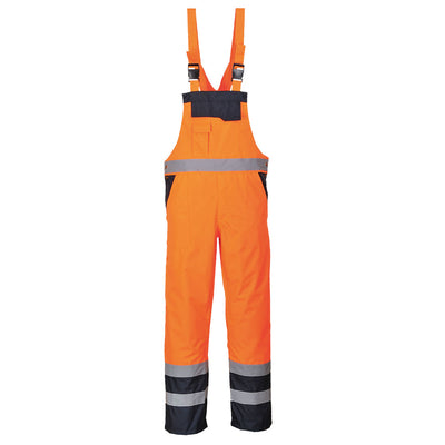PW-S489 Warnschutz Kontrast Winter Latzhose, orange