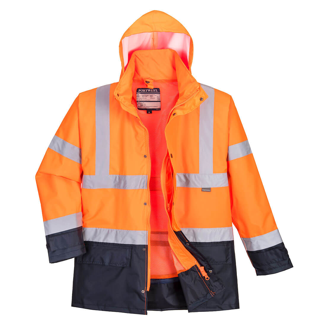 PW-S768 Warnschutz Parka 5 in 1 orange-marine