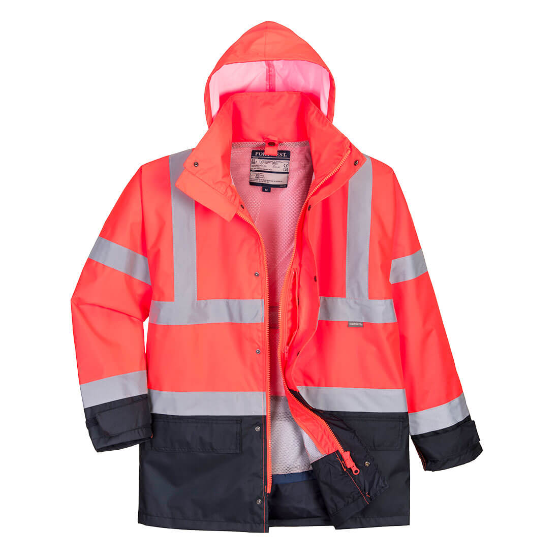 PW-S768 Warnschutz Parka 5 in 1 rot-marine