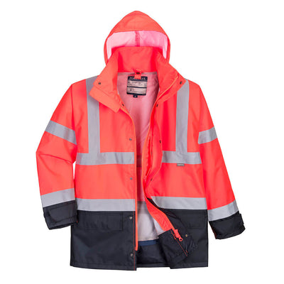 PW-S768 Warnschutz Parka 5 in 1 rot-marine