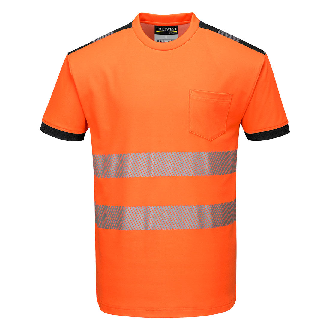 PW-T181 Warnschutz Comfort T-Shirt kurzarm orange/schwarz