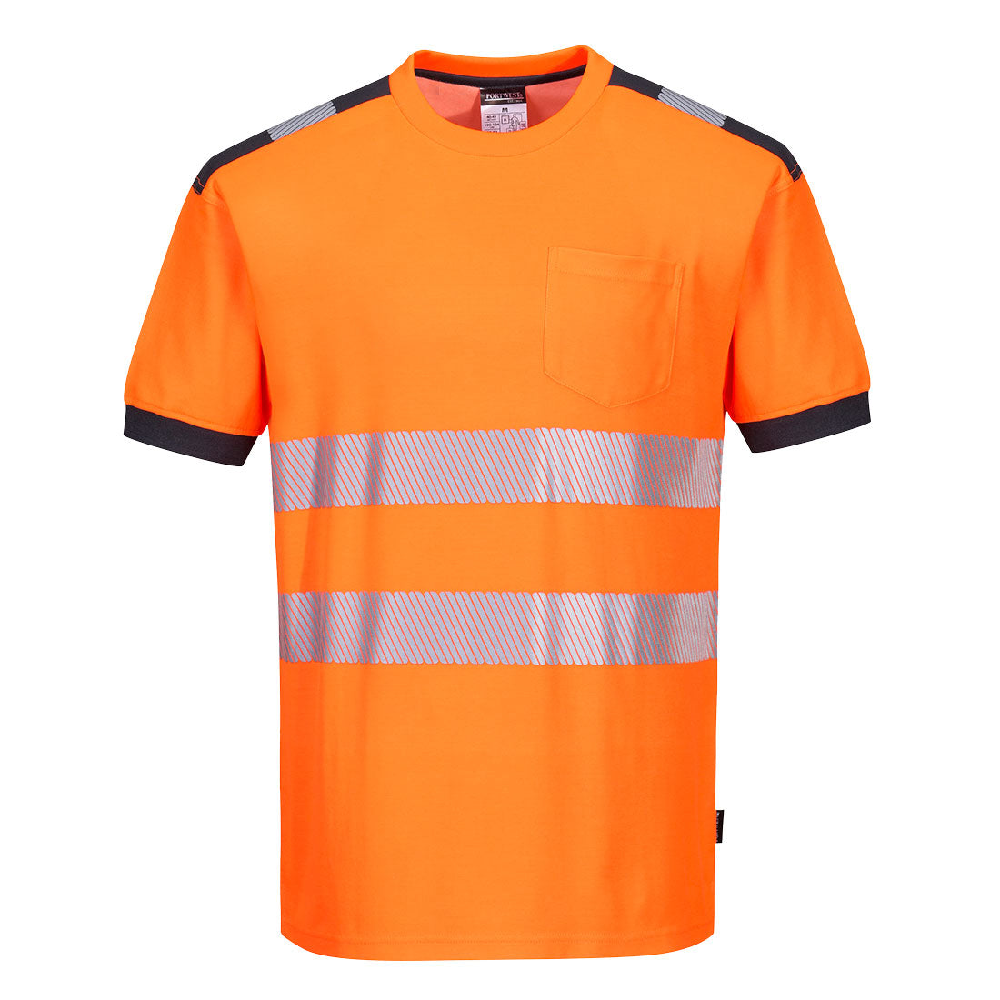 PW-T181 Warnschutz Comfort T-Shirt kurzarm orange/grau