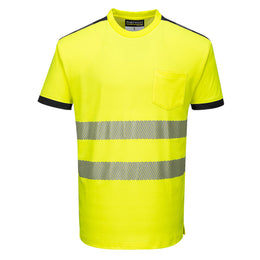 PW-T181 Warnschutz Comfort T-Shirt kurzarm gelb/schwarz