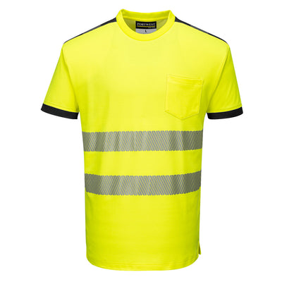 PW-T181 Warnschutz Comfort T-Shirt kurzarm gelb/schwarz