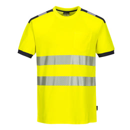 PW-T181 Warnschutz Comfort T-Shirt kurzarm gelb/grau