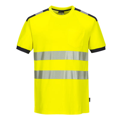 PW-T181 Warnschutz Comfort T-Shirt kurzarm gelb/grau