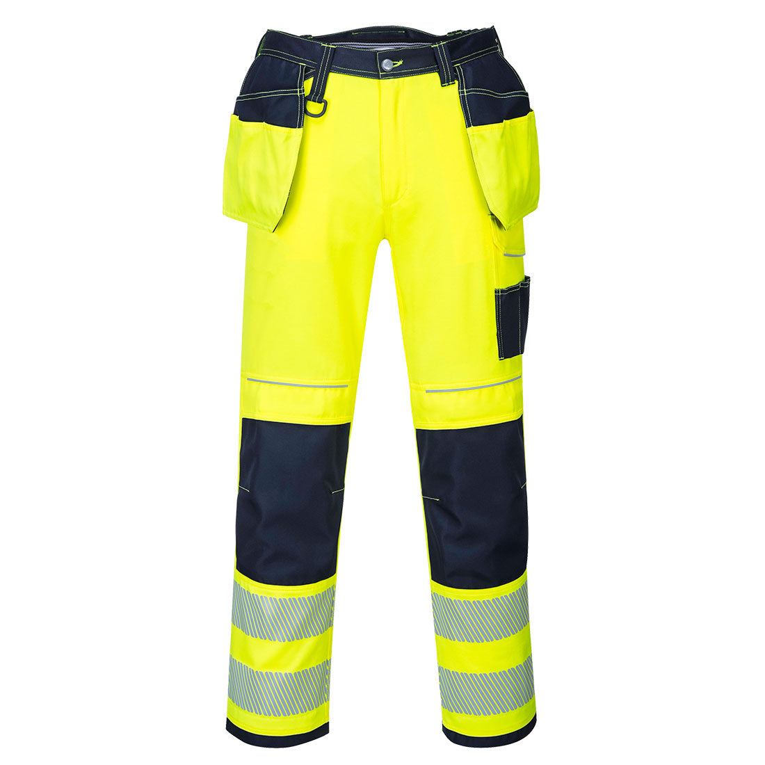 T501 PW3 Warnschutzbundhose-m. Holstertaschen gelb-marine