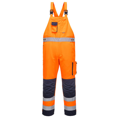 PW-TX52 Warnschutz-Latzhose Orange/Marine