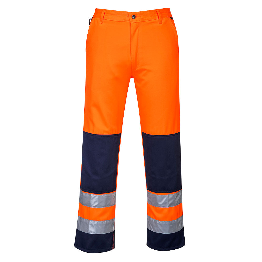 PW-TX71 Warnschutzbundhose orange-marine