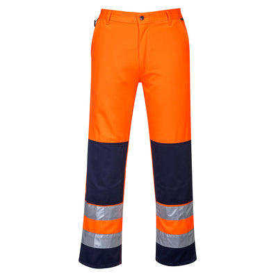 PW-TX71 Warnschutzbundhose orange-marine
