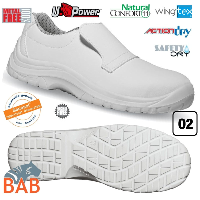 UP-TE20197 Soft  Berufsschuhe weiss  als Slipper