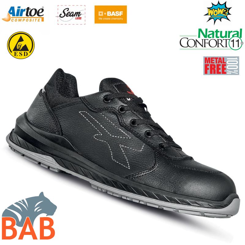 UP-RI20154 Nero Sportlicher Sicherheitshalbschuh S3-ESD