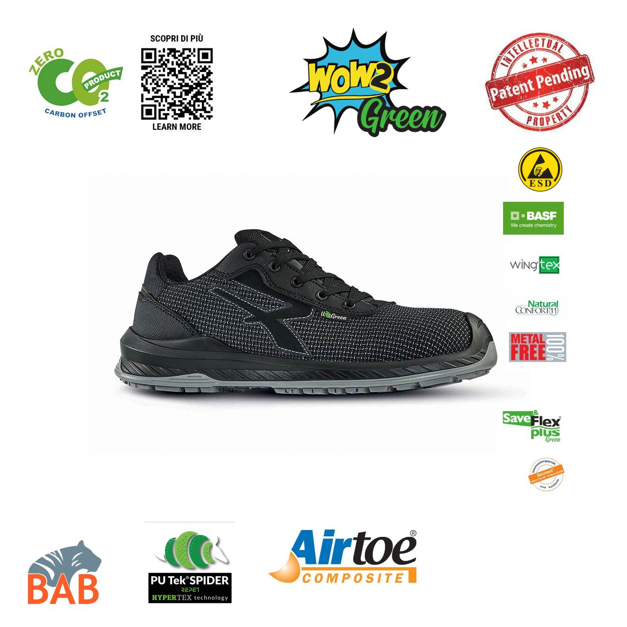 UP-RI20384 EMBER UK Sportlicher Sicherheitshalbschuh S3 Green