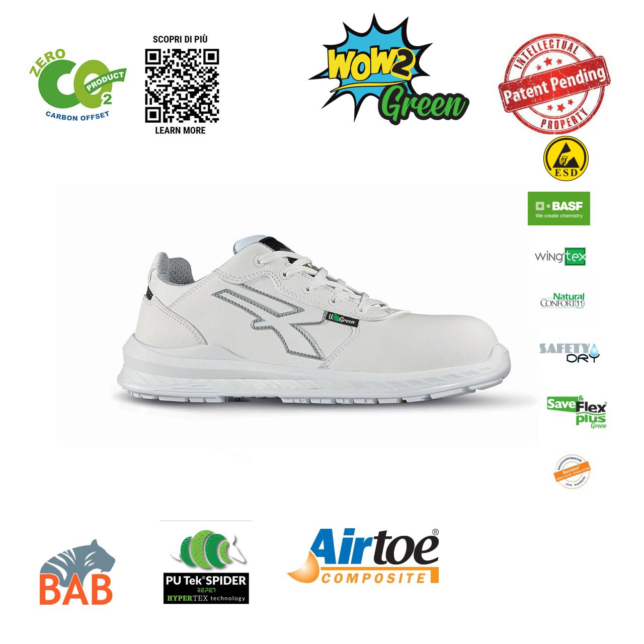 UP-RI21384 MAPLE sportlicher Sicherheitshalbschuh S3 Green