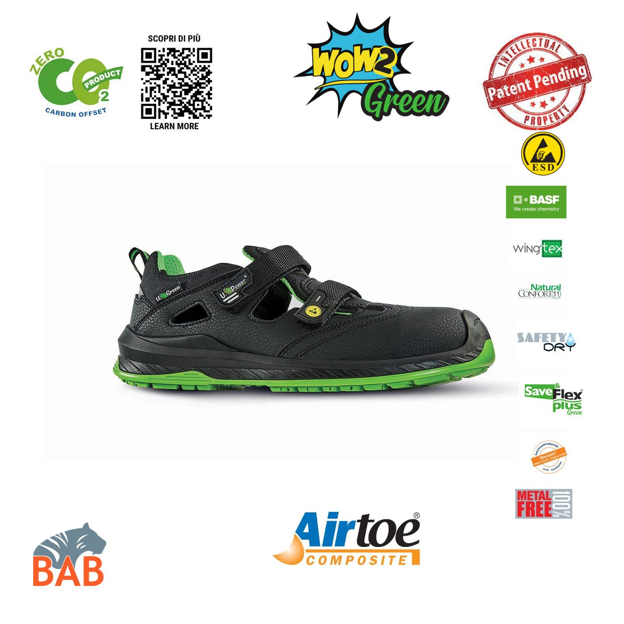 UP-RI30416 BROOK UK Sportliche Sicherheitssandale S3 Green