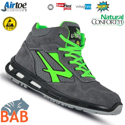 UP-RL 10036  Ramas Sicherheitsknöchelschuh aus Veloursleder S1P, ESD