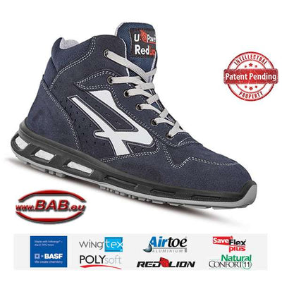 UP-RL10086 Moving Sportlicher Sicherheitsknöchelschuh aus Veloursleder S1P, ESD