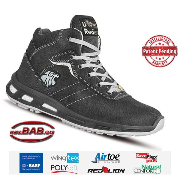 UP-RL10114 Shape Sportlicher Sicherheitsknöchelschuh aus Leder S3, ESD