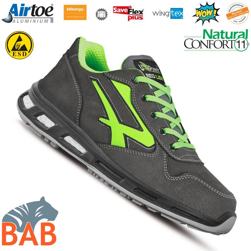 UP-RL20174 Yoda Sportlicher Sicherheitshalbschuh aus Leder S3, ESD