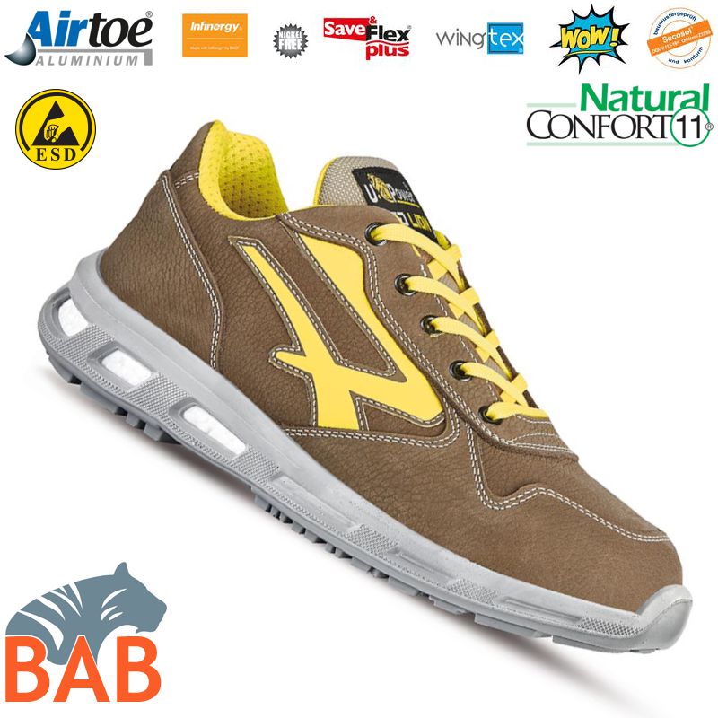 UP-RL20184 Brave Sportlicher Sicherheitshalbschuh aus Leder S3, ESD