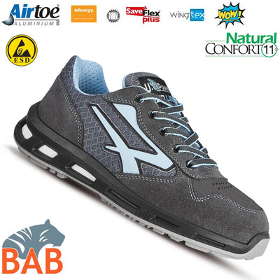 UP-RL20206 Lolly  Sportlicher Sicherheitshalbschuh aus Veloursleder S1P für Damen