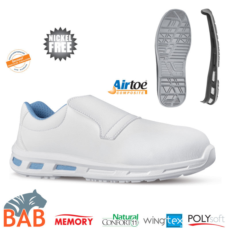 UP-SOPO-RL20272 Blanco -Sicherheitsslipper S2 Gr. 37