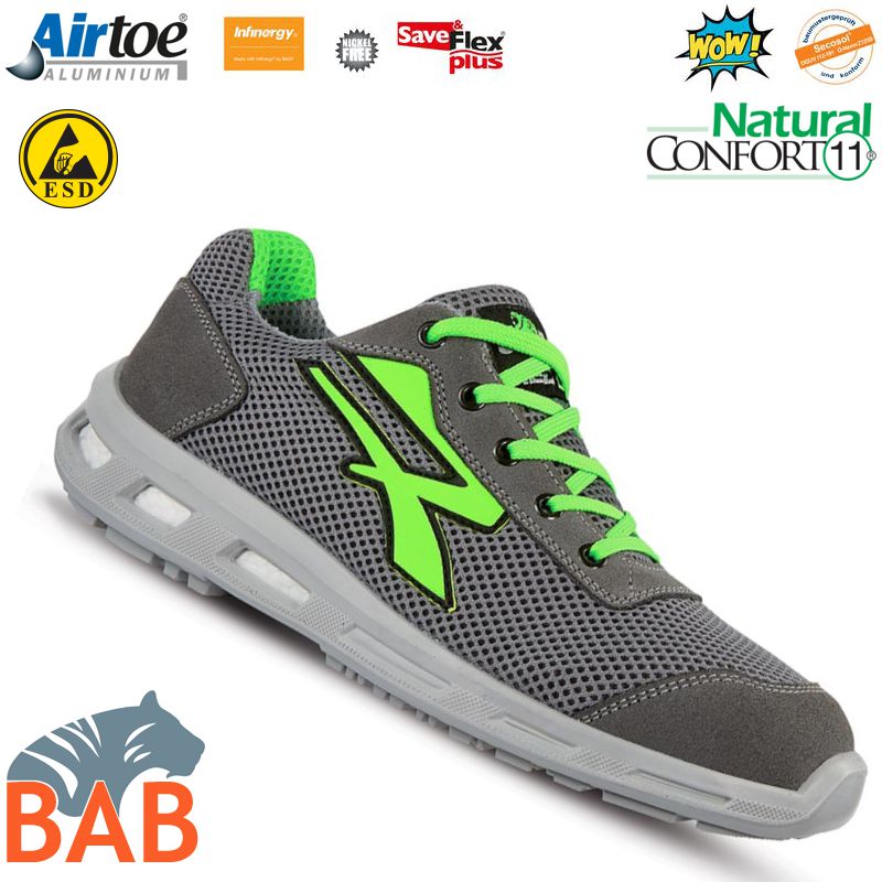 UP-RL 20346  Summer Sportlicher Sicherheitshalbschuh aus Veloursleder S1P, ESD