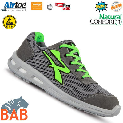 UP-RL 20346  Summer Sportlicher Sicherheitshalbschuh aus Veloursleder S1P, ESD
