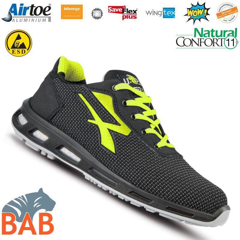 UP-RL20414 Prime Sportlicher Sicherheitshalbschuh aus hochwertigen Material S3, ESD