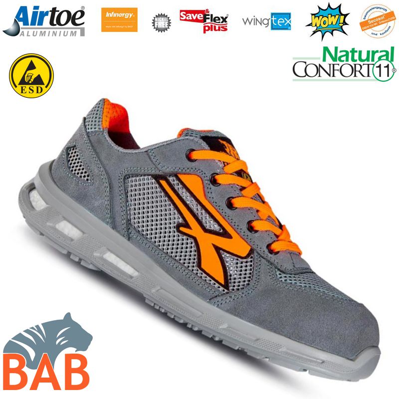 UP-RL20476 Ultra Sportlicher Sicherheitshalbschuh aus Veloursleder S1P, ESD