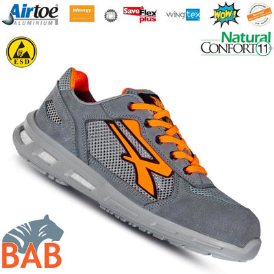 UP-RL20476 Ultra Sportlicher Sicherheitshalbschuh aus Veloursleder S1P, ESD