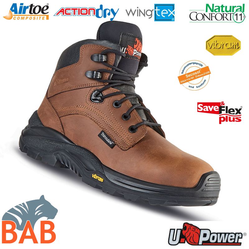 UP-RR10564 Iron Sicherheitsknöchelschuh mit extra hohem Schaft S3