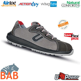 UP-RR20016 Coal Flexibler Sicherheitshalbschuh aus Veloursleder S1P
