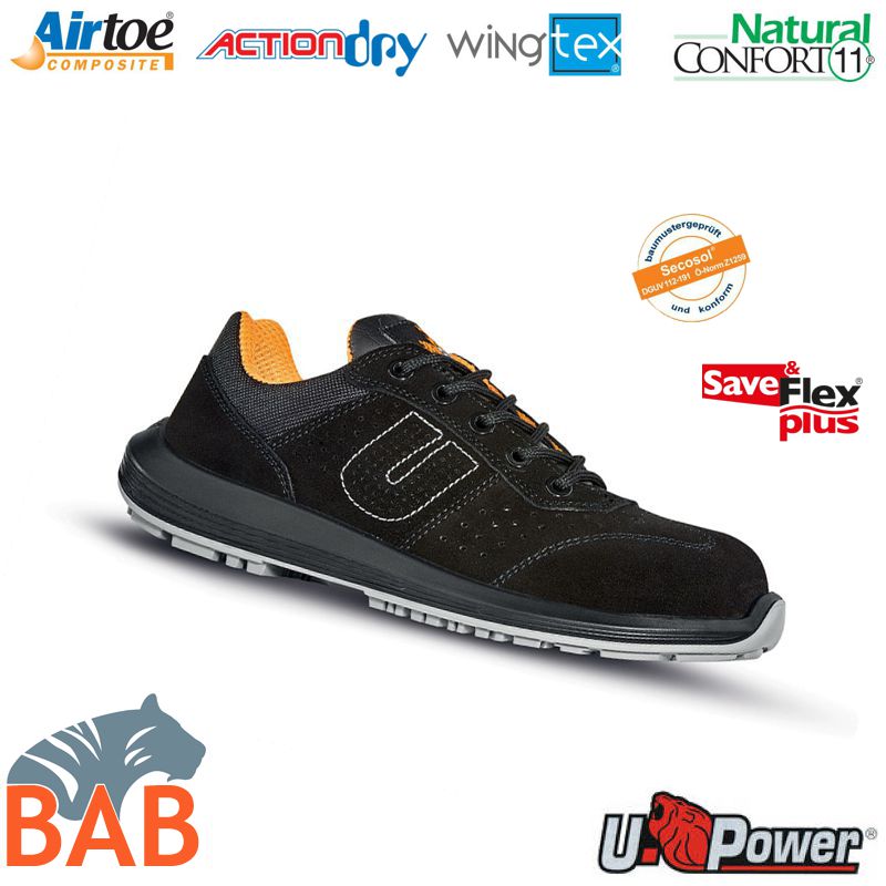 UP-SOPO-RR20056 SUN Flexibler Sicherheitshalbschuh aus Veloursleder S1P  Gr. 43, 46