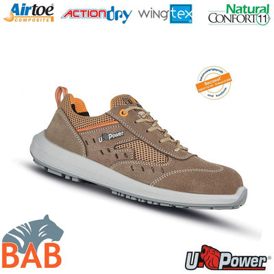 UP-RR20181 Aria Flexibler Sicherheitshalbschuh aus Veloursleder S1