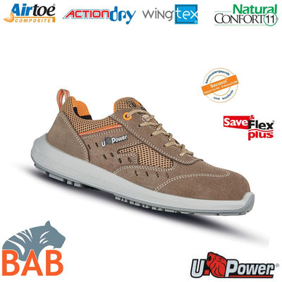 UP-RR20186 Vento Flexibler Sicherheitshalbschuh aus Veloursleder S1P